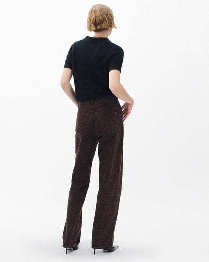 Shea Relaxed Straight Jeans - Espresso Leopard