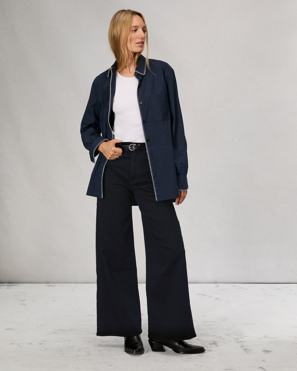 Flexi Sofie Ankle Wide-Leg Jean - Black