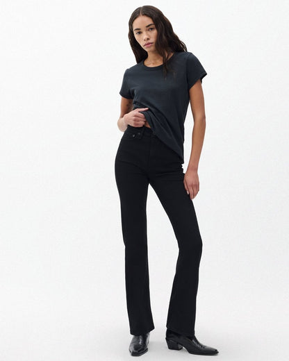 Peyton Bootcut - Black: Mid-Rise Stretch Jean