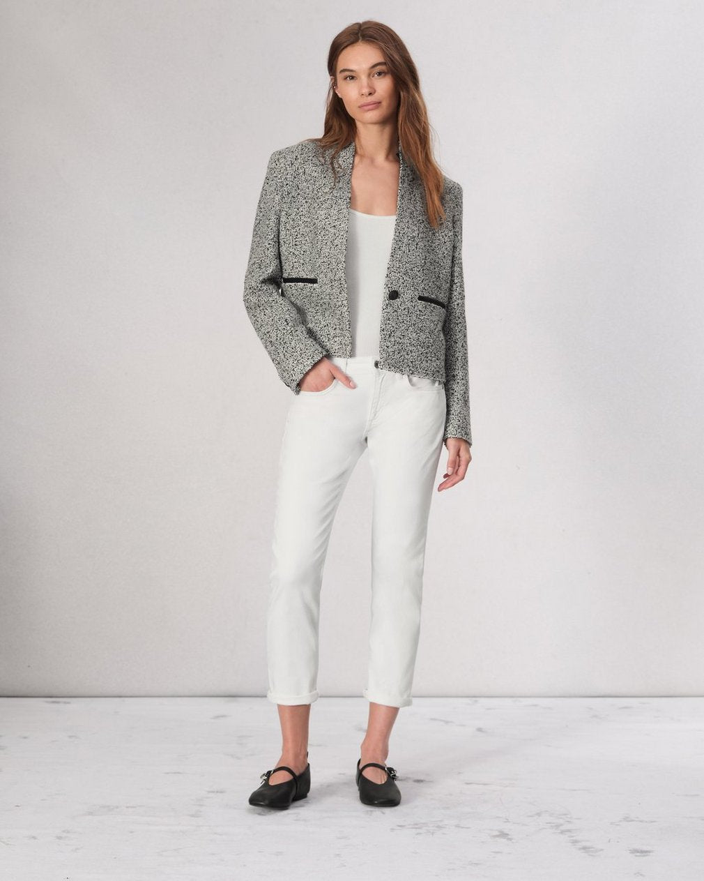 Dre Slim Boyfriend Jean - Optic White