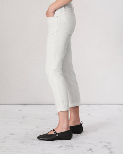 Dre Slim Boyfriend Jean - Optic White