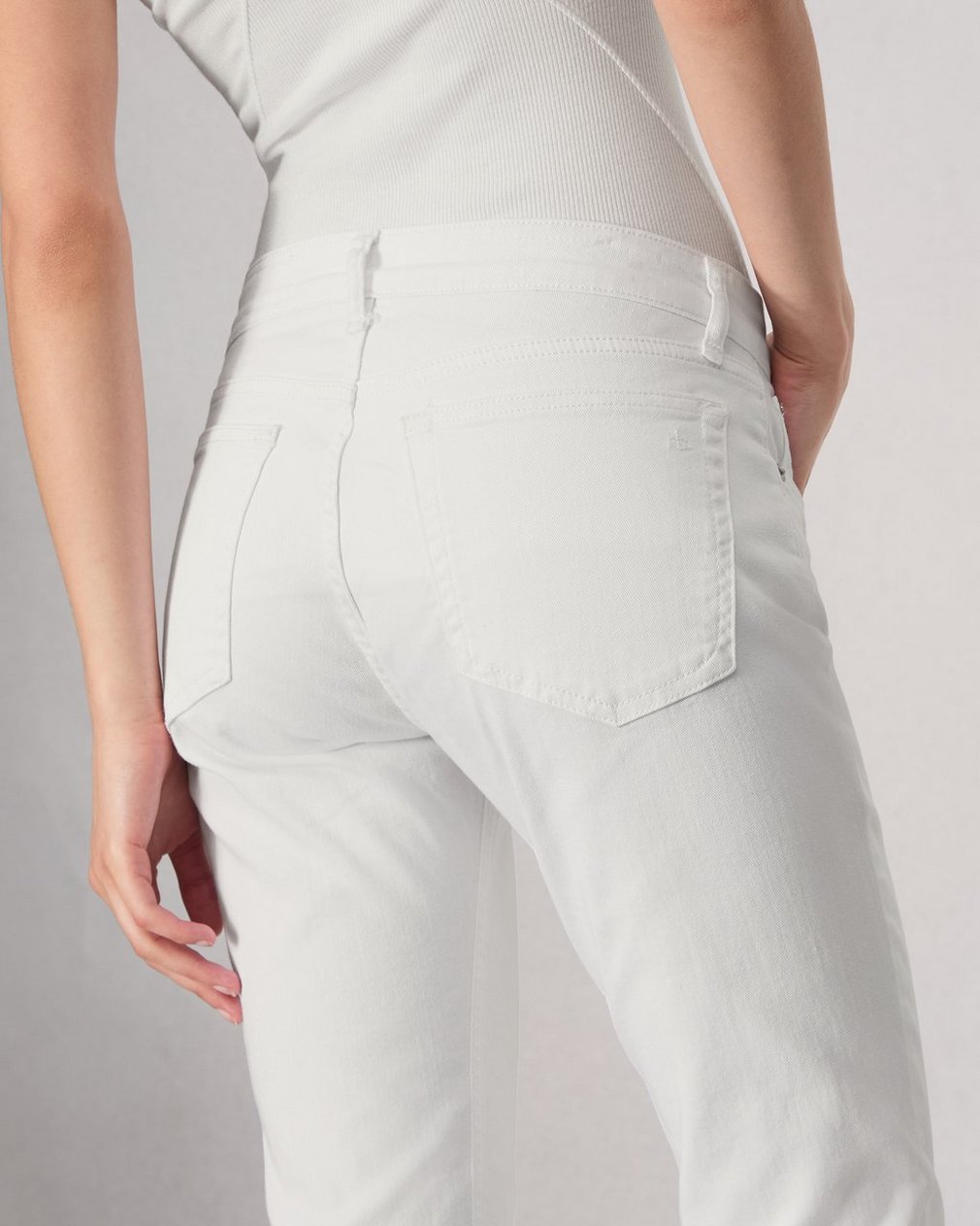 Dre Slim Boyfriend Jean - Optic White