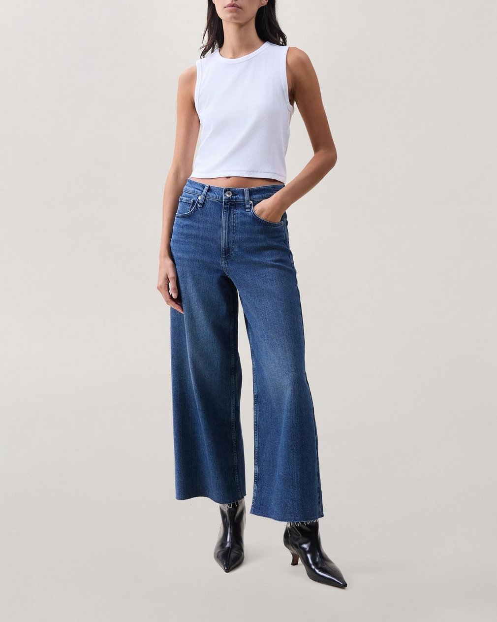 Serena Ankle Wide-Leg Jeans - Macon