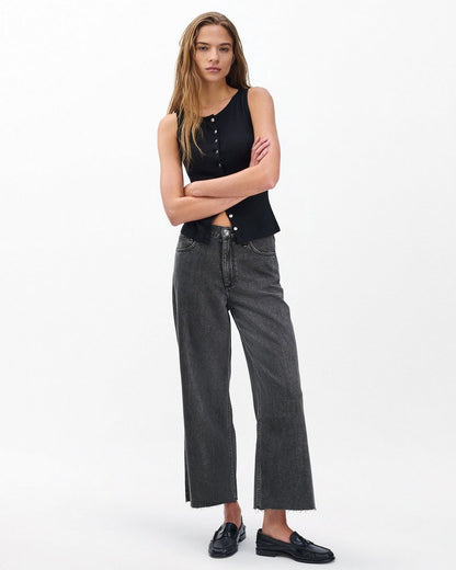 Andi Ankle Wide-Leg Jeans - Raven