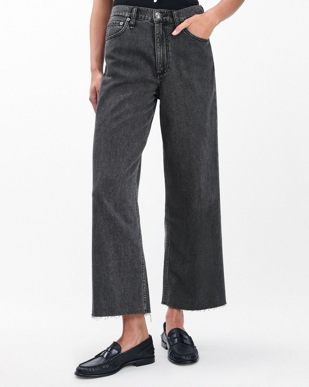 Andi Ankle Wide-Leg Jeans - Raven