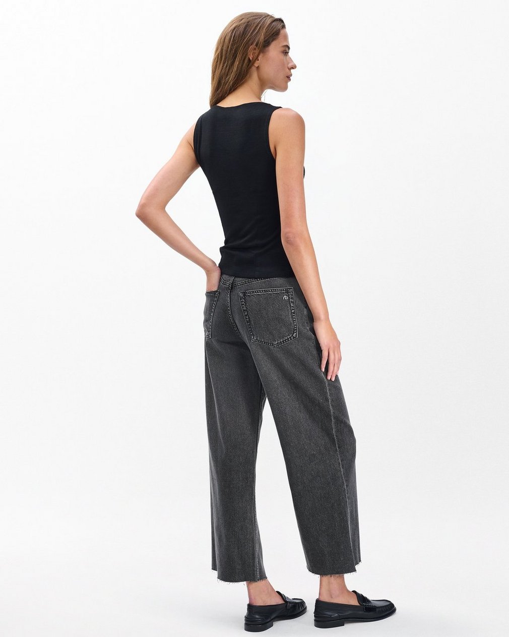 Andi Ankle Wide-Leg Jeans - Raven