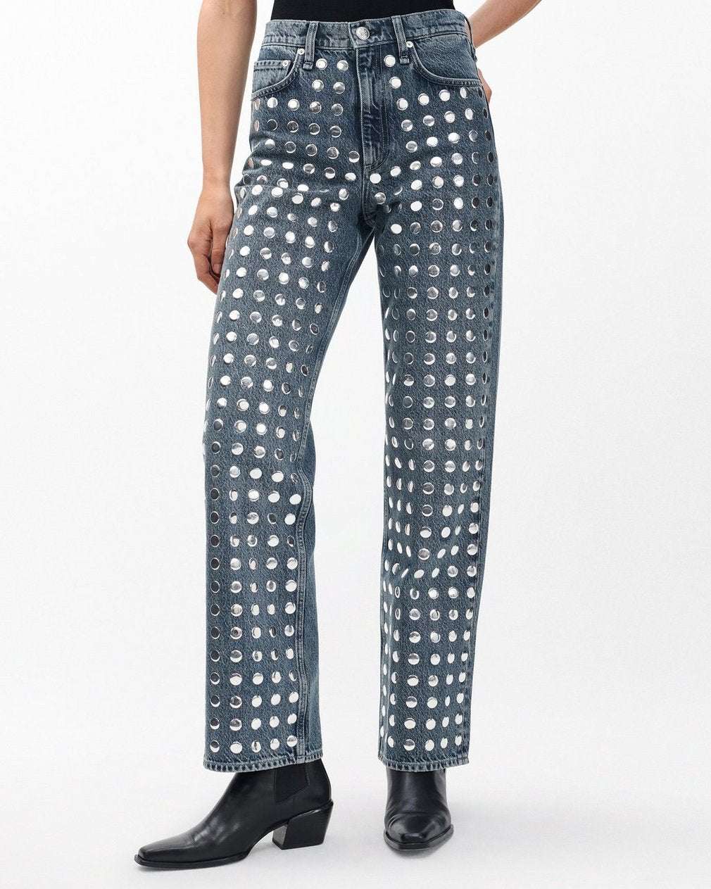 Shea Relaxed Straight Jeans - Kingston Stud