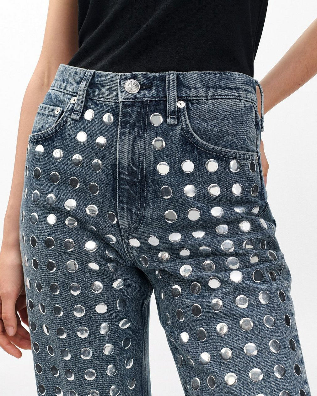 Shea Relaxed Straight Jeans - Kingston Stud