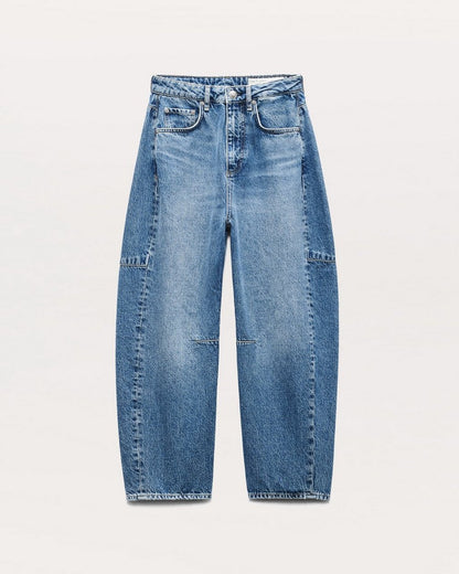 Charlie Ankle-Length Barrel Jeans - Accord