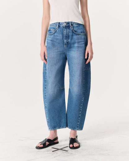 Charlie Ankle-Length Barrel Jeans - Accord