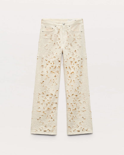 Logan Wide-Leg Jeans - Ecru