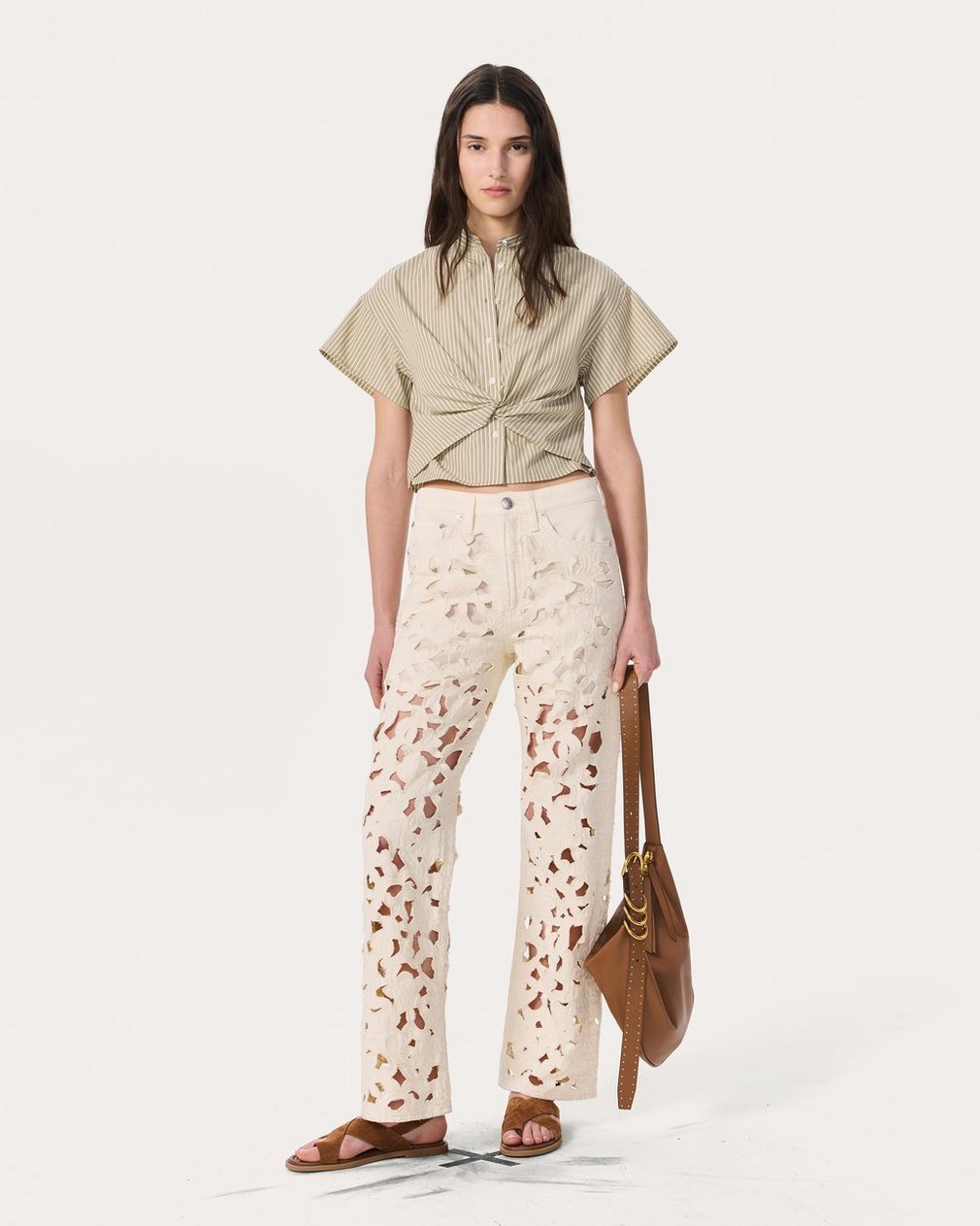 Logan Wide-Leg Jeans - Ecru