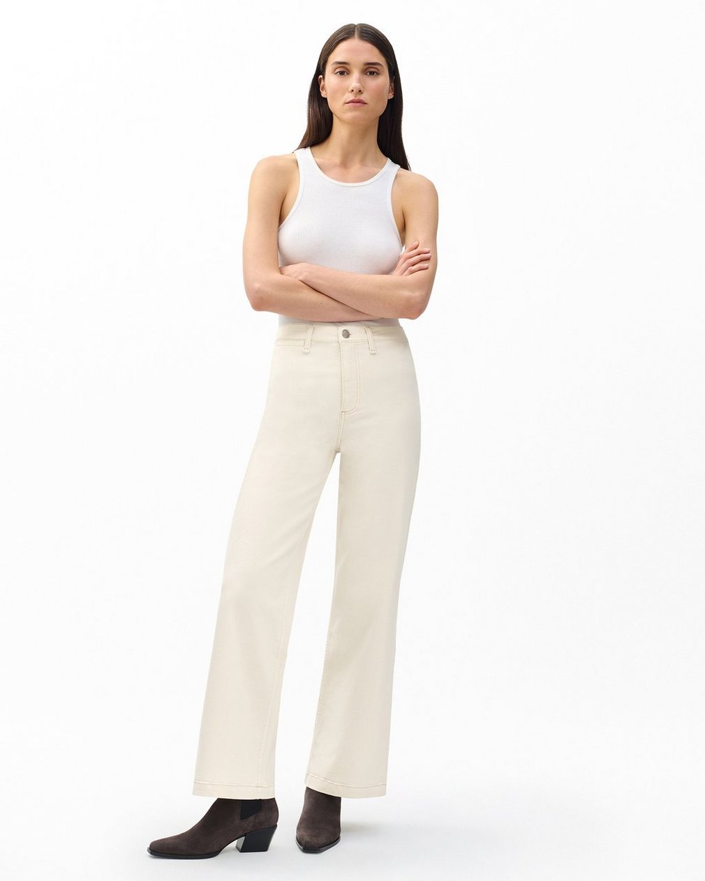 Hadley Wide-Leg Jeans - Ecru