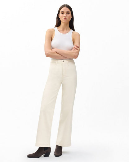 Hadley Wide-Leg Jeans - Ecru
