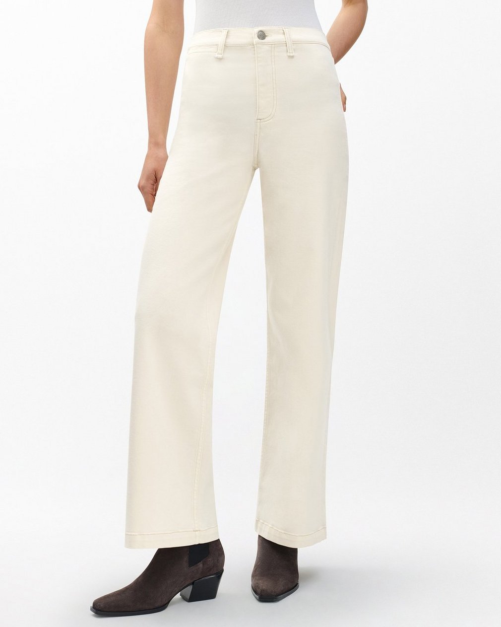 Hadley Wide-Leg Jeans - Ecru