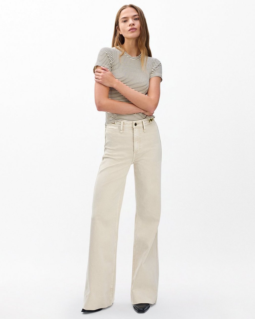 Skylar Wide-Leg Jeans - Sand Stone
