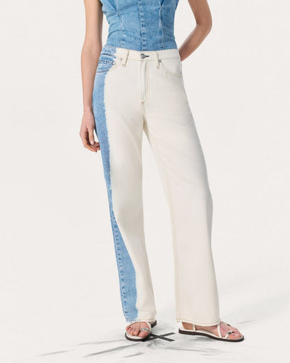 Logan Wide-Leg Jeans - Bleach Stripe