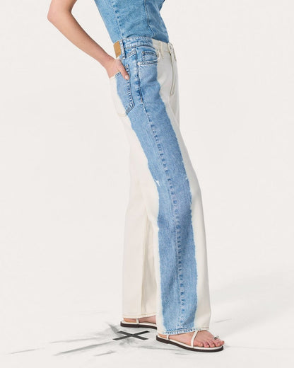 Logan Wide-Leg Jeans - Bleach Stripe