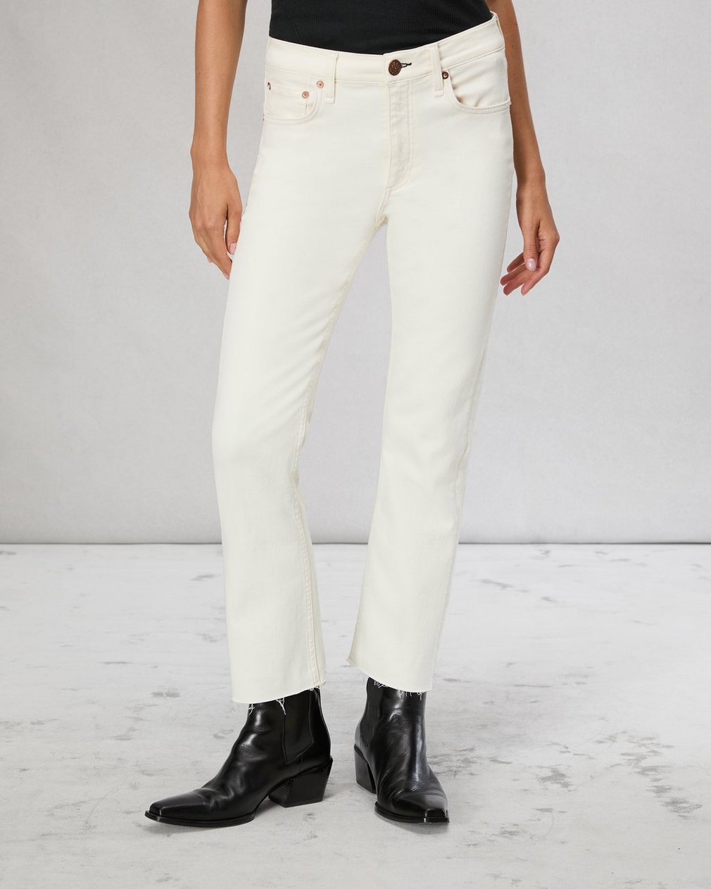 Peyton Ankle Bootcut Jean - Ecru