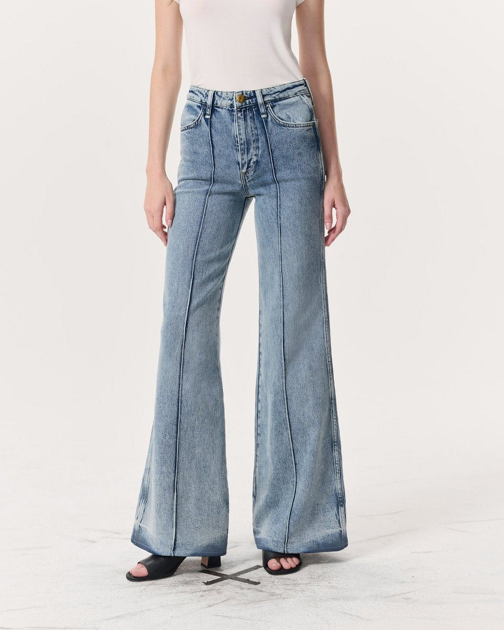 Skylar Wide-Leg Flare Jeans - Clementine