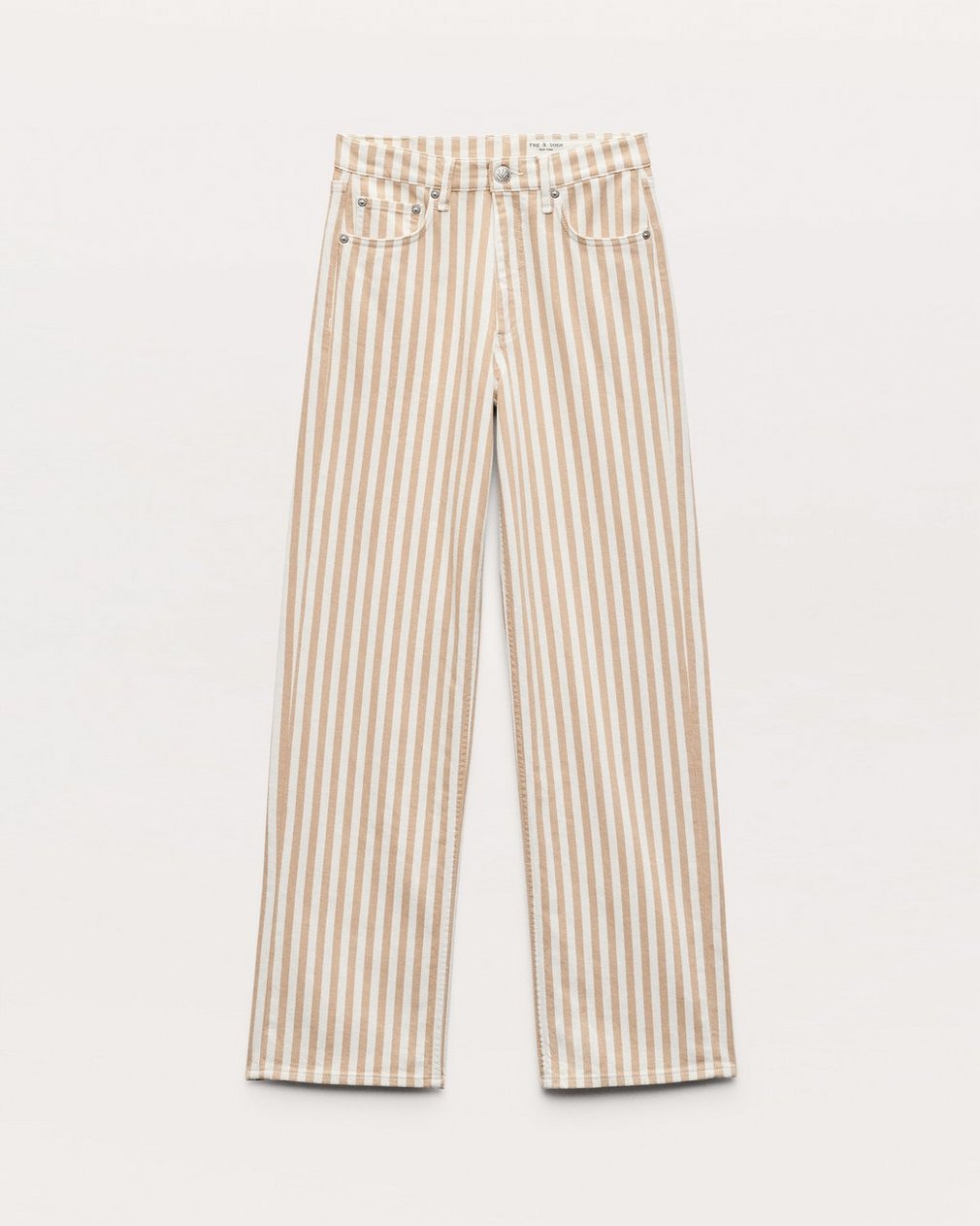 Shea Relaxed Straight Jeans - Tan Stripe