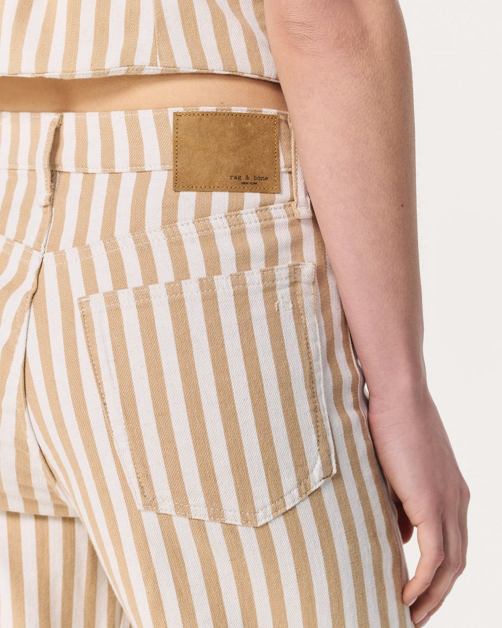 Shea Relaxed Straight Jeans - Tan Stripe