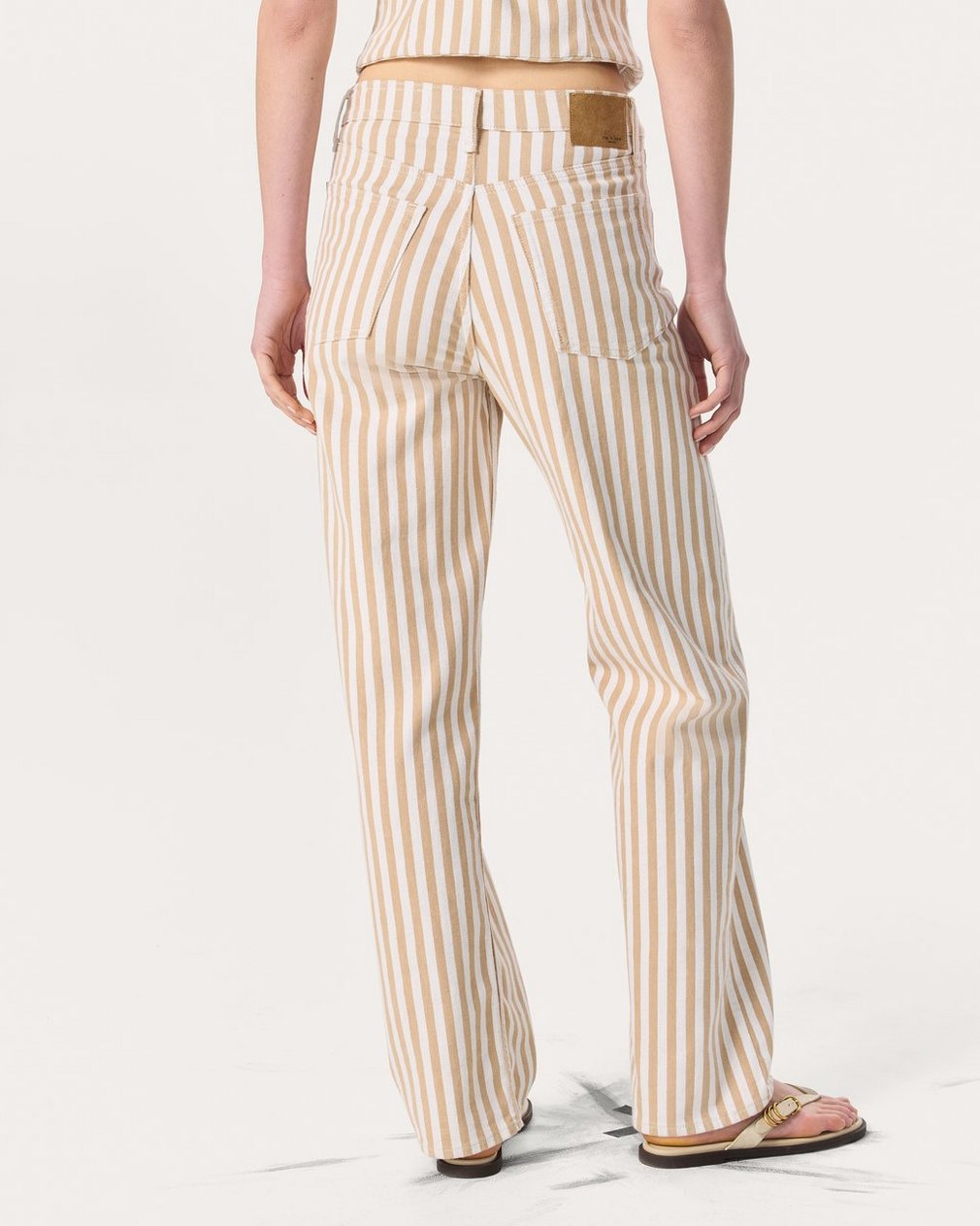 Shea Relaxed Straight Jeans - Tan Stripe