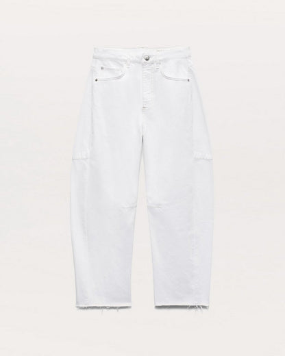 Charlie Ankle-Length Barrel Jeans - White