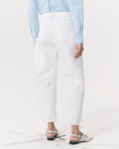 Charlie Ankle-Length Barrel Jeans - White