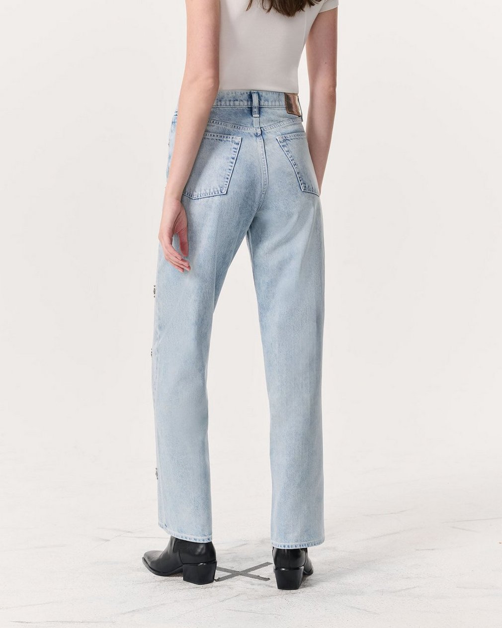 Shea Embellished Relaxed Straight Jeans - Aliah With Jewel Stripe