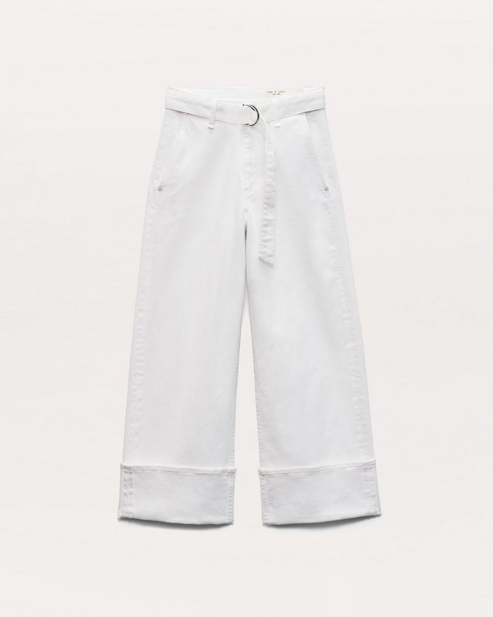 Andi Belted Ankle-Length Wide-Leg Jeans - Optic White