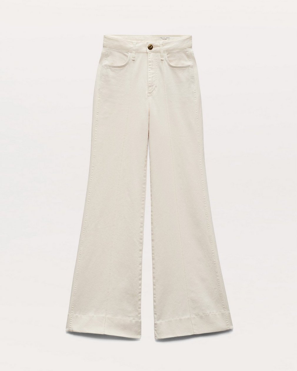 Skylar Wide-Leg Flare Jeans - Ecru