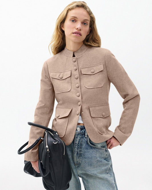 Mercer Refine Knit Blazer - Heather Oatmeal
