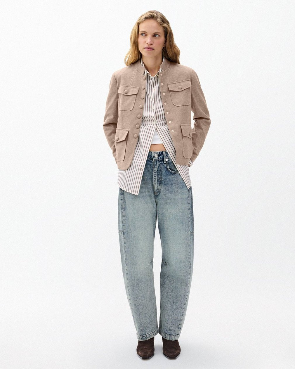 Mercer Refine Knit Blazer - Heather Oatmeal