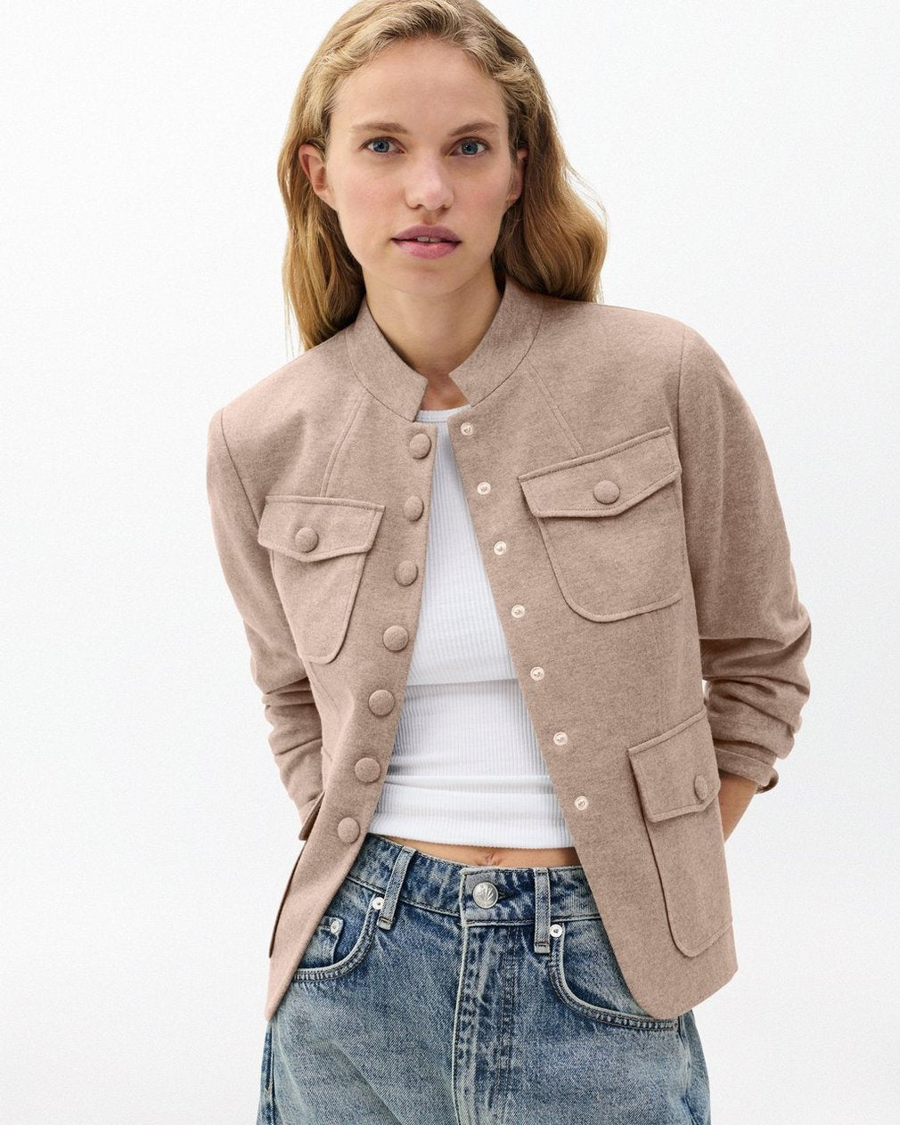 Mercer Refine Knit Blazer - Heather Oatmeal