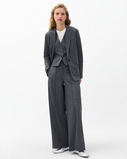 Jennifer Striped Two-in-One Blazer - Grey Stripe
