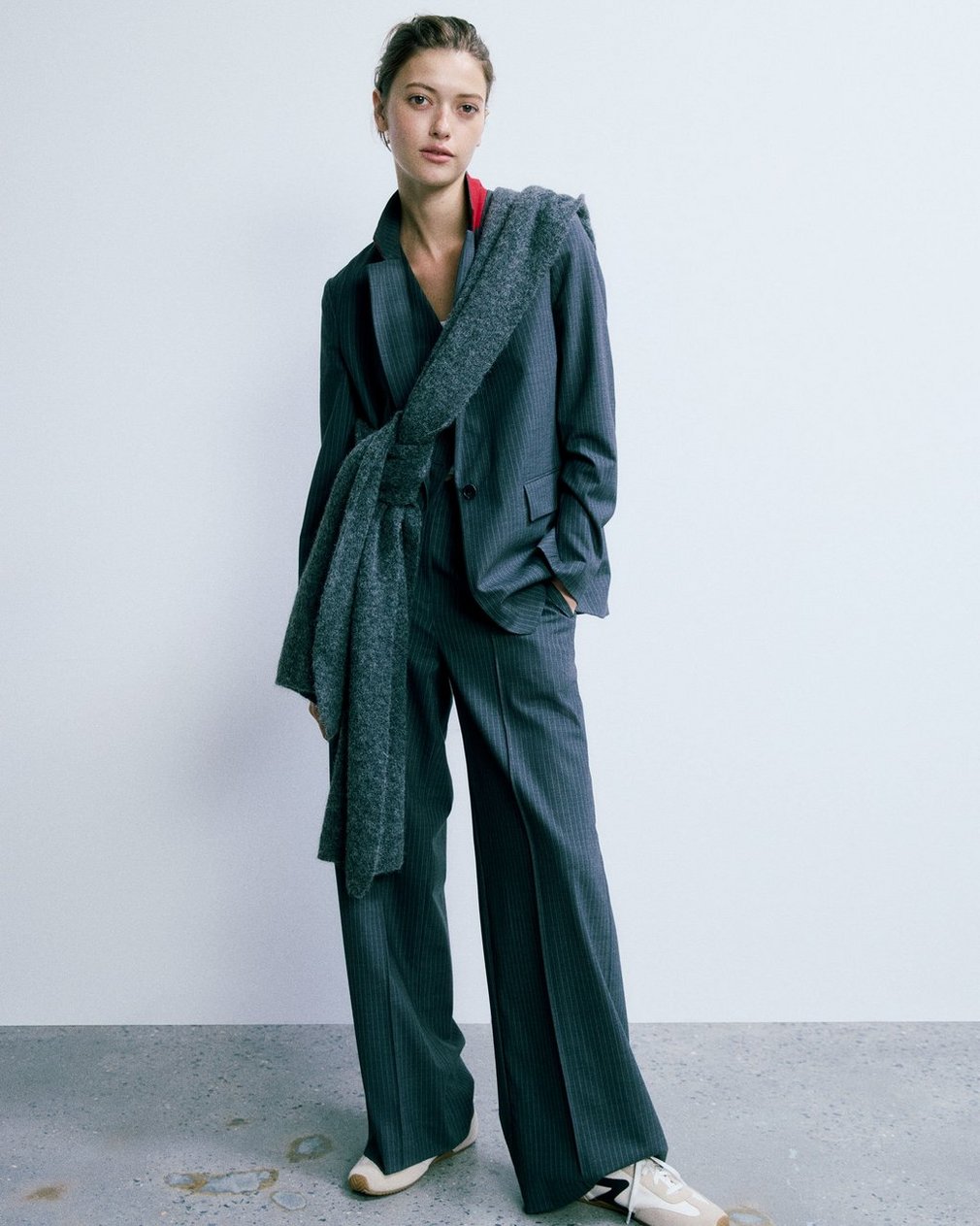 Jennifer Striped Two-in-One Blazer - Grey Stripe