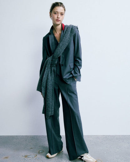 Jennifer Striped Two-in-One Blazer - Grey Stripe