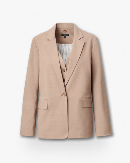 Jennifer Two-in-One Blazer - Heathered Camel