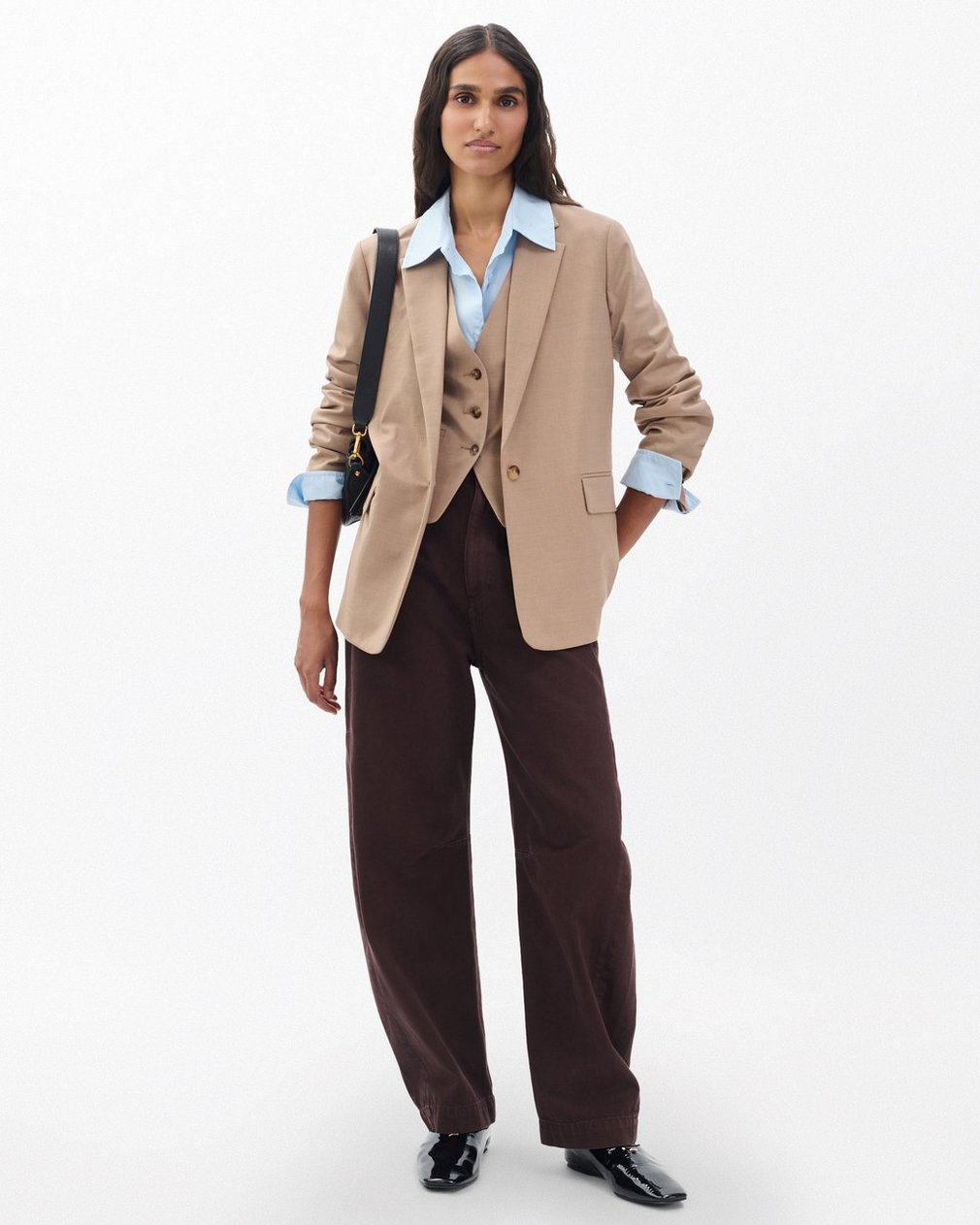 Jennifer Two-in-One Blazer - Heathered Camel