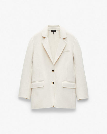 Zoe Double-Face Wool Blazer - Ivory
