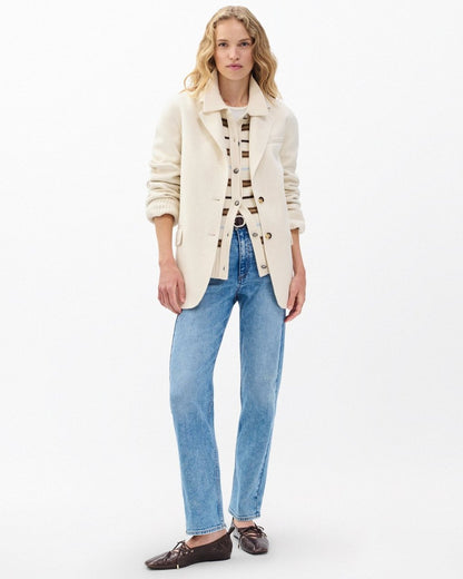 Zoe Double-Face Wool Blazer - Ivory