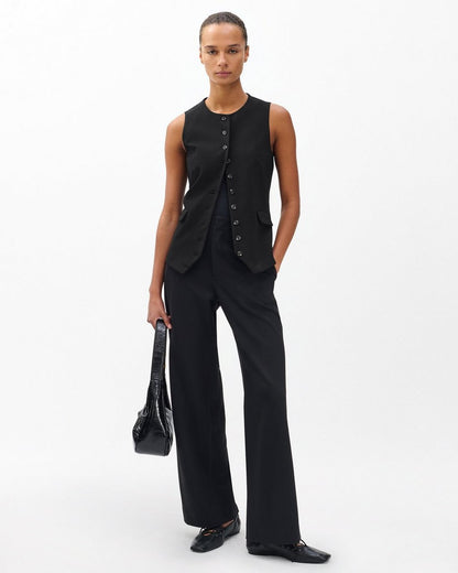 Irina Long Vest - Black