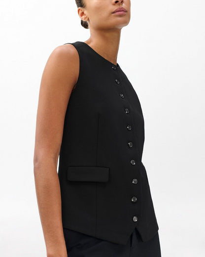 Irina Long Vest - Black