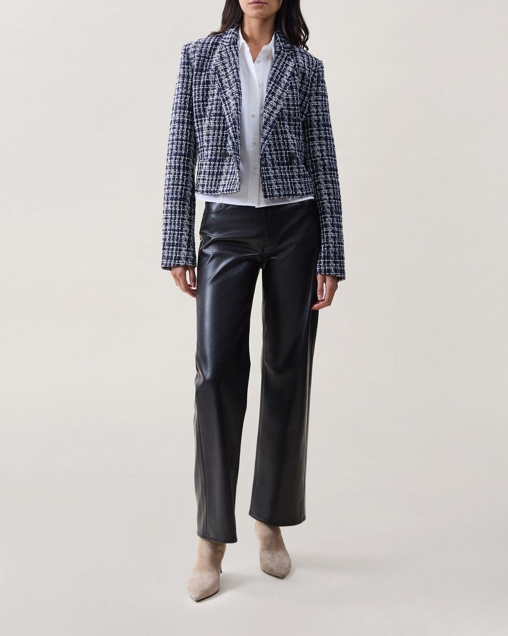 Elvy Tweed Blazer - Navy Multi