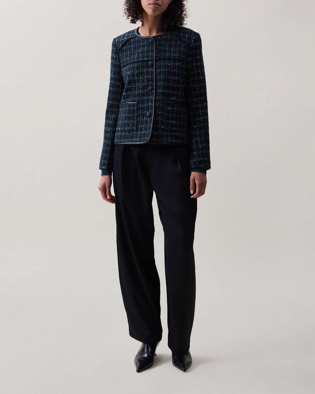Mira Tweed Jacket - Black M