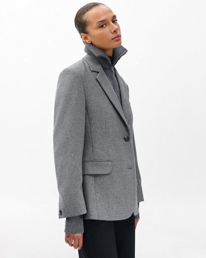 Frank Mixed-Media Blazer - Grey