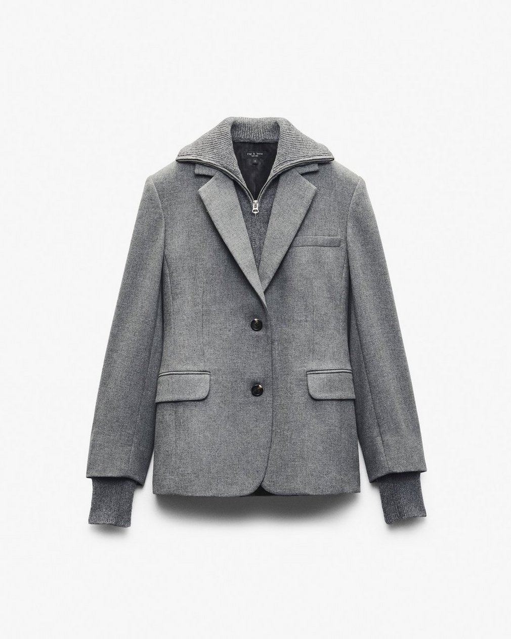 Frank Mixed-Media Blazer - Grey
