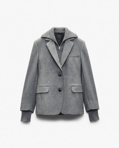 Frank Mixed-Media Blazer - Grey
