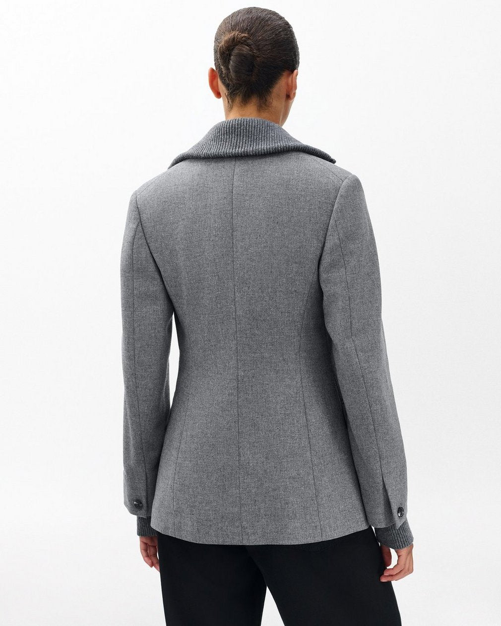 Frank Mixed-Media Blazer - Grey